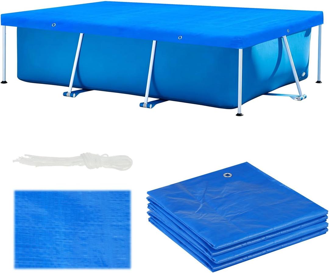 8.5 x 5.5 Rectangular Pool Cover for Frame Above Ground Pool Cover 102" X63" Rectangle Frame Swimming Pool Cover