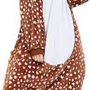 Reindeer Costume Deer Onesie for Adult Women Men Halloween Pajama (Brown)