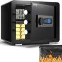 DAYI Biometric Fingerprint Safe Box, 0.8 Cubic Feet Home Safes with Fireproof Bag, Digital Touchpad Security Safe for Money Cash Documents, Dual Alarm System - DF-25 Plus