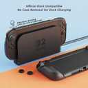PlayVital Pure Grip Case for Nintendo Switch 2 Shockproof TPU Cover Ergonomic Anti-Slip Grips Design & Thumbstick Caps - Black