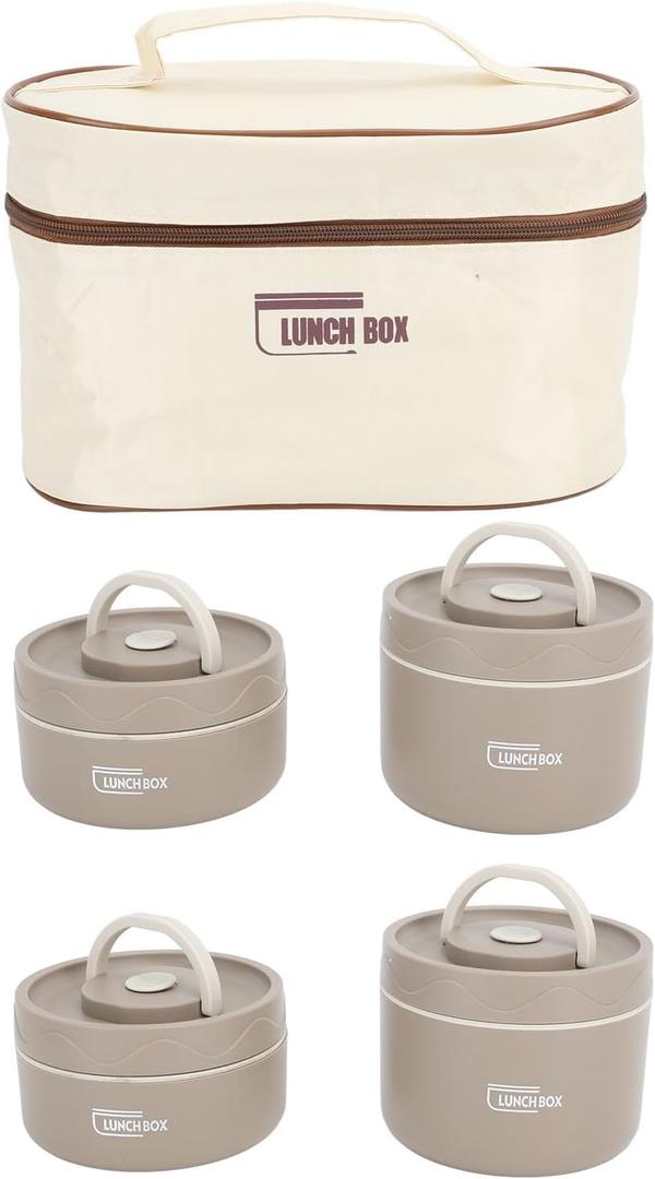 Insulated Lunch Container Box Round Sealed Bag for Jar Circular Boxed with Circle for Purse Lunch Boxes (4Pcs)