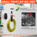 Garage Organization Hooks, 6 Pack Medium Wall Hooks&2 Straps for Hanging, Heavy Duty Storage with Anti-Slip Coating, Utility Hangers for Bike, Ladder, Broom, Garden Tools, Shed, Bulk Items, Ropes etc.