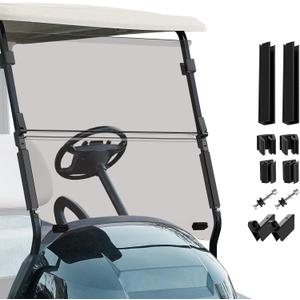 Golf Cart Windshield for Club car Precedent/ Tempo/ Onward Golf Cart, Fold Down and Anti-UV Windshield Kit, 37.5"W X 31.9"H, Tinted
