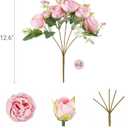 Mkono Peonies Artificial Flowers, Small Silk Flowers for Home Decor Indoor Fake Bouquet Faux Floral Arrangements Dining Table Centerpieces for Kitchen Bridal Wedding Party Decor Pink