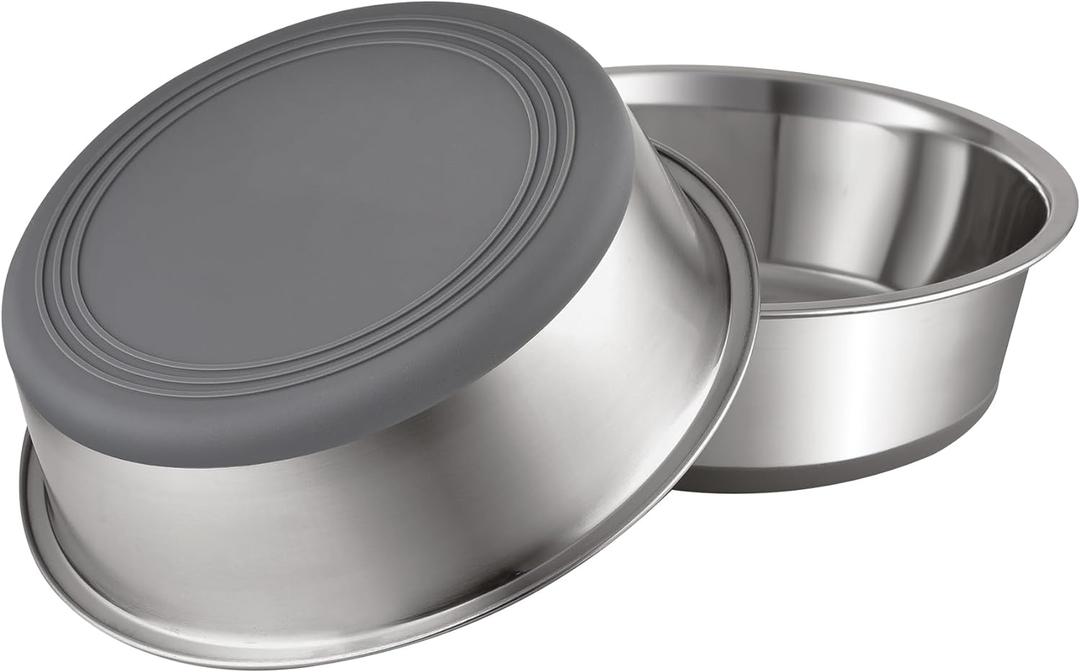 PEGYY11 Nonslip Stainless Steel Dog Bowls, 3.8 US Cup, 2 Count