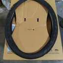 CAR PASS Leather Rubber Steering Wheel Covers Set,Heavy Duty Steering Wheel Covers&Mobile Phone Holder, Tire Tread Pattern Design,Non-Slip Wear-Resistant,Suitable for Steering Wheel 14 1/2”-15”Black