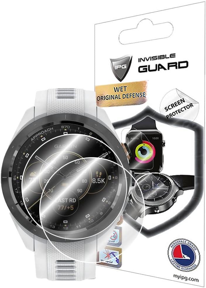 IPG for Garmin Approach S70 SmartWatch Hydrogel Screen Protector (2 Units) Invisible HD Clear Film Anti Scratch Guard-Smooth/Self-Healing/Bubble (Approach S70, 42 mm)