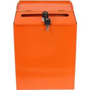 Wall Mounted Mailbox with Lock, Outdoor Metal Mailbox Suggestions Collection Box Large Capacity Mail Box for Home Courtyard Office (30 * 22.5cm Orange)
