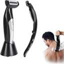 Men Back Trimmer, Wet and Dry Use Men Back Groomer, Extreme Reach Handle and, USB Rechargeable