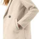 Allegra K Women's Notched Lapel Double Breasted Raglan Winter Coats (Large, Cream White)