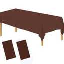 Plastic Tablecloth Pack Disposable Table Cover for Rectangle Table, 2 Brown
