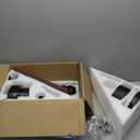 BOOMJOY 42 Inch Black Outdoor Ceiling Fans with Lights and Remote, Dimmable 5 Blade Outdoor Ceiling Fans for Patios, Black Ceiling Fan with Light for Bedroom Indoor Living Room (Dark Walnut A)