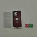 for iPhone 15 Pro Max Case Leather | iPhone 15 Pro Max Leather Case with Stand | Compatible with MagSafe with Magnetic Ring Grip Holder (Burgundy, IP 15 Pro Max-6.7inch)