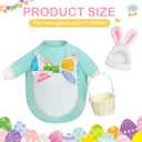 FuWeave Easter Bunny Goose Outfit Easter Egg Porch Goose Costume for Cement Plastic Geese Statue Spring Outdoor Garden Yard Patio Decoration(Baby Blue,17 Inches,Cute Bunny)