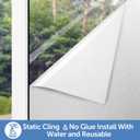HIDBEA Frosted Window Privacy Film - Non Adhesive Static Cling Glass Stickers Sun UV Blocking Heat Control Door Covering Decals for Home Office, 23.6 x 78.7 Inch