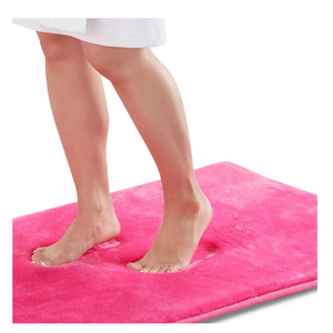 Genteele Memory Foam Bath Mat Non Slip Absorbent Super Cozy Velvet Bathroom Rug Carpet (17 inches X 24 inches, Fuschia)