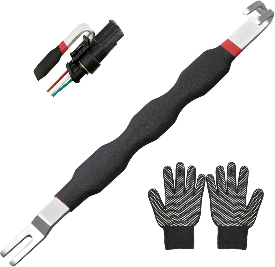 Electrical Disconnect Tool, Dual Head Automotive Electrical Terminal Connector Separator Removal Tool with Gloves, Fit for Car, Truck Wire Pin Removal Tool