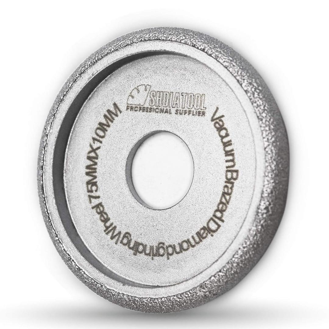 SHDIATOOL 3 Inch Profile Hand Diamond Wheel Height 10mm Convex Curve Edge Grinding for Stone Marble Granite Rock