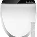 Combier Bidet Toilet Seat with Heated Warm Water & Nozzle Wash, Auto-Dry, Quiet Close Lid, Wireless Remote - Electric Bidet Seat 102DS-B(Round)