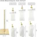 Kid Dress Form Mannequin, Adjustable Child Mannequin with High Stability Gold Metal Stand for Clothing Display, 4-6 Years Old