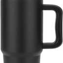 Kids 24 oz Tumbler with Handle, Leak-Proof Screw-On Lid with Removable Silicone Straw, Spill Proof, Reusable Stainless Steel Insulated Water Bottle, Gift for Boys Girls Adults, Black