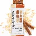 Skratch Labs Energy Bar | Cinnamon + Oatmeal (12 Pack) | Plant Based Healthy Snack | Low Sugar - 5g Protein | Non-GMO, Gluten Free, Soy Free, Vegan, Kosher