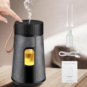 CJC Battery Powered Diffuser, Anti Oil Leakage, 1/2/3H Timers, 3 Mist Levels, Essential Oils Compatible, Black