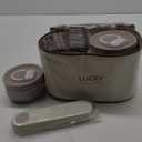 Portable Insulated Lunch Container set, Bento Box Adult Lunch Box Set with Insulated Lunch Bag, 4 Separate Stackable Thermal Food Lunch Container for Adult, Brown