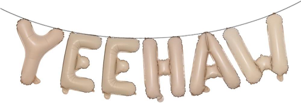 Yeehaw First Rodeo Birthday Party Decorations Boy Cowboy Girl Wild West Western Decor Its My Birthday Baby Shower Balloons (YEEHAW Caramel)