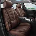 Car Seat Covers Full Set Brown, Premium Leather Car Seat Covers, Waterproof and Breathable Seat Covers, Universal Car Seat Protector Fit for Cars, Trucks, SUVs, Pick-ups