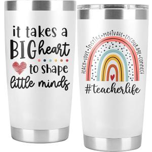 Teacher Life Tumbler - 20 Oz Cup Mug for Women Men, Appreciation Gifts from Students, Birthday Idea for Christmas and Appreciation Week (Black)