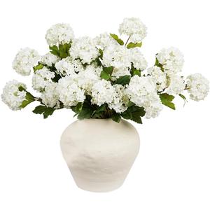 Artificial Flowers for Decoration, 3Pcs 23inch White Hydrangea Fake Flowers, Artificial Silk Flowers Bouquets Faux Flowers for Vase Faux Floral Stems for Wedding Party Kitchen Home Decorations