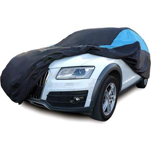 MORNYRAY Waterproof Car Cover All Weather Snowproof UV Protection Windproof Outdoor Full SUV Car Cover, Universal Fit for SUV (Fit SUV Length 211-221inch, Blue)