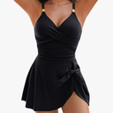 Blooming Jelly Womens One Piece Swimsuit Tummy Control Bathing Suit Gold Metal Tie Knot 2025 Swim Dress M