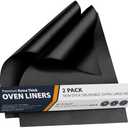 Oven Liners for Bottom of Oven - 2 Pack Large Heavy Duty Mats, 17”x25” Non-Stick Reusable Liner for Electric, Gas, Toaster Ovens, Grills - BPA & PFOA Free Kitchen Accessory to Keep Oven Clean (Black)