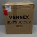 VENNXE Cold Press Juicer, Masticating Juicer with 5.7" Large Feed Chute for Whole Vegetables and Fruits, Dual Auger Juice Extractor Machines for High Juice Yield, Easy to Clean and Assemble, Black