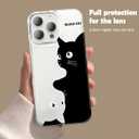 Compatible for iPhone 16 Pro Max 6.9 Case Cute Black Cat Shockproof Funny Clear Phone Cover for Women and Men