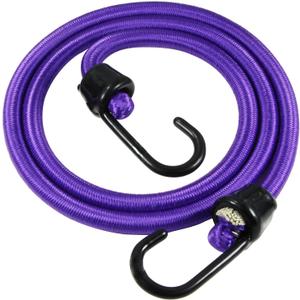 Premium Bungee Cords with Plastic Coating Metal Hooks 36 inch, 4 Pack Purple Color, 10mm Heavy Gauge Rubber