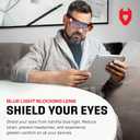 NoCry Blue Light Blocking Safety Glasses Over Eyeglasses with 100% UV Protection UV Light Protection with Anti-Fog & Anti-Scratch Lenses; ANSI Z87.1 Certified Adjustable Temples with Anti-Slip Tip