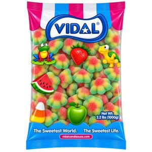Fruidles Sour Flowers Gummi Candy, Delicious Sugar Coated Fruit Flavors Gummies (2.2 Pounds), Blue (EXP 07/31/27)