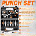 BESTNULE Punch Set, Pin Punches, Punch Tool, Roll Pin Punch Set, Made of High Quality Metal Material Including Punches and Hammer, Mechanical Repair Tool, with Organizer Storage Box (with Bench Block)