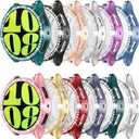 [12Pack] RICHONE Bling Case for Samsung Galaxy Watch 6 Screen Protector 44mm, HD Screen Flim Glitter Crystal Bumper Face Covers Watch Accessories for Women(Samsung Watch 6 44 mm, SM-R940)