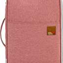 El-fmly Travel Document Organizer A4 Document Holder Zipper Portfolio Organizer Portable Folder Pouch for Office Business,Orange