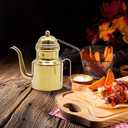 15oz Stainless Olive Oil & Vinegar Dispenser with Non-Slip Handle, Gold