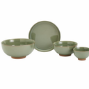 INFUSE 4pc Dining Set, Green 

3 piece set: 7.79 inch diameter x 3.74 inch height large , 5.94 inch diameter x 2.83 inch height medium bowl, 3.89 inch diameter x 2.36 inch height small bowl