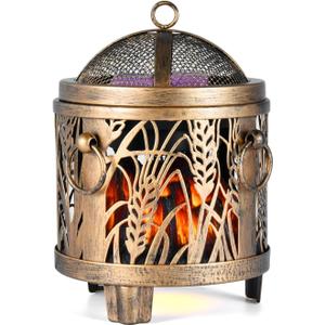 Golden Wheat Wax Warmer, Flameless Candle Warmer for Home Office Decor, Safe for Scented Wax Melts, LED Glow, Energy-Saving Gift for Women Mom Housewarming