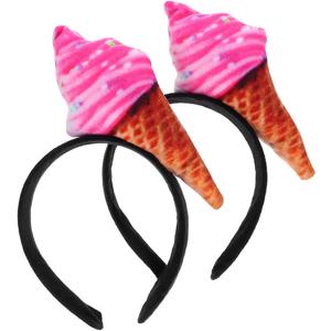 Veemoon 2pcs Ice Cream Headbands for Women Cute Cosplay Hair Accessories for Halloween Parties Fun Dessert-themed Headpieces for Daily Wear and Events