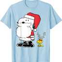 Holiday Snoopy Woodstock Antlers Santa Premium T-Shirt, Size L