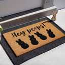 THEODORE MAGNUS Easter Door Mat - Welcome Mat for Front Door with Non-Slip Backing - Durable Doormat - Perfect for Outside Entrance and Entryway Matt - Outdoor/Indoor - Hey Peeps - 17" x 30"
