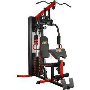 Fitvids Home Gym Equipment, Multifunctional Full Body Workout Weight Machine Station with Weight Stack, All in One Exercise Equipment with Pulley System & Seated Rowing for Home Gym Strength Training
